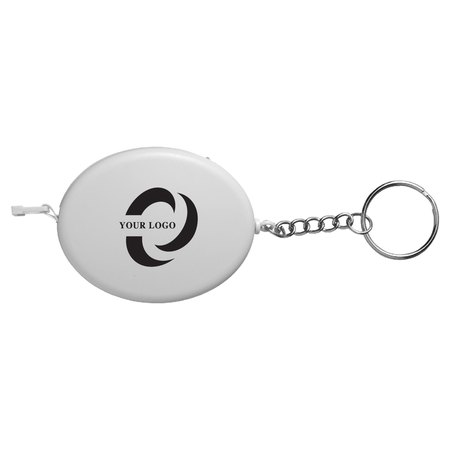Porte-clés avec mètre ruban Lorena IMPRESSION - variante Blanc