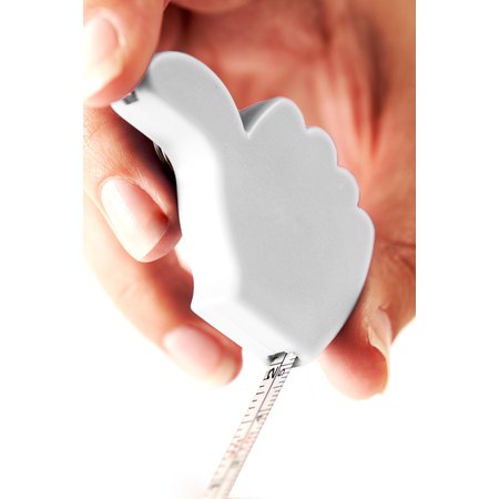 Porte-clés avec mètre ruban Nassir IMPRESSION - variante Blanc