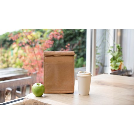 Lunch bag isotherme en non-tissé laminé Onni IMPRESSION - variante Brun/Kaki