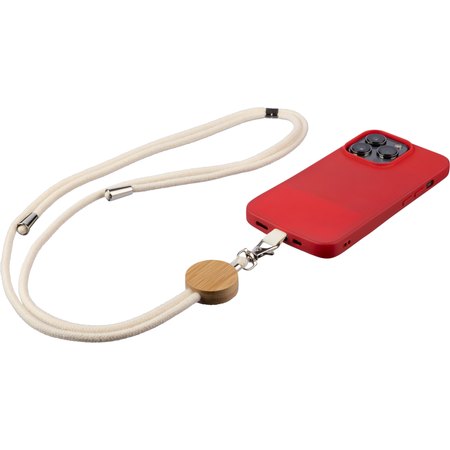 Porte-téléphone lanyard en coton Lucia IMPRESSION - détail marquage