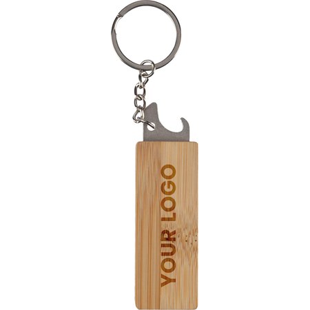 Porte-clés en bambou Klaus IMPRESSION - variante Brun/Kaki