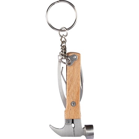 {{Outil multifonction en bambou de 7 fonctions avec porte-clés dans une boîte cadeau kraft.}} - Image principale