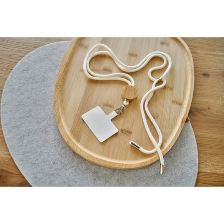 Porte-téléphone lanyard en coton Lucia IMPRESSION - variante Brun/Kaki