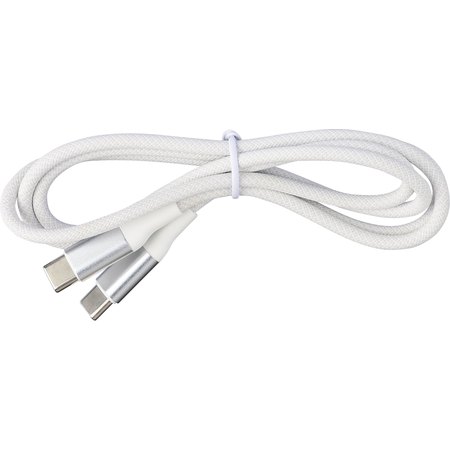 {{Câble de charge et de transfert de données de 120 Mbps d'une longueur de 1 M en nylon avec prises USB-C vers USB-C d'une puissance de 35 W dans une boîte cadeau en kraft.}} - Image principale