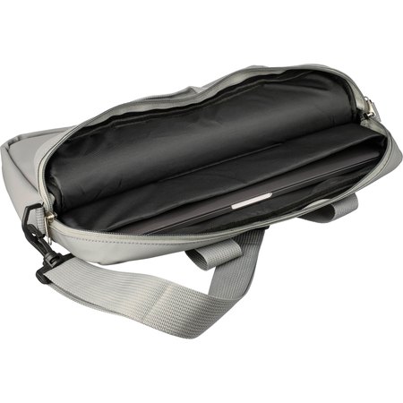 Sacoche porte-ordinateur de 15'' en PU Floyd IMPRESSION - variante Gris/Argenté