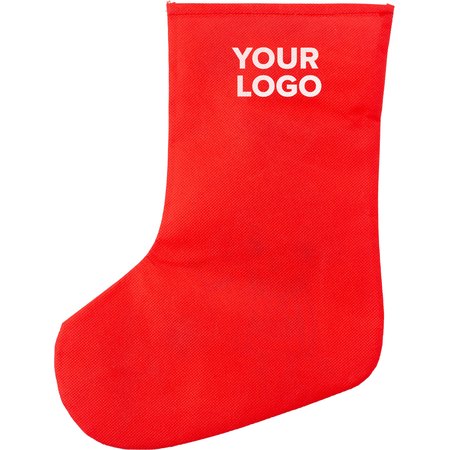 Chaussette de Noël en non-tissé 80g/m² Jasleen IMPRESSION - variante Rouge