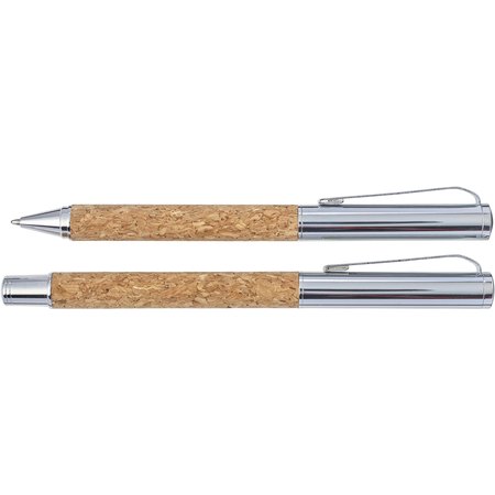 Parure de stylo bille et roller en liège Elmer IMPRESSION - vue packaging