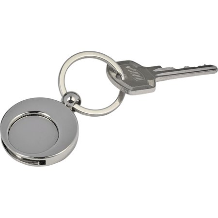 Porte-clés en métal avec jeton Christie IMPRESSION - variante Gris/Argenté
