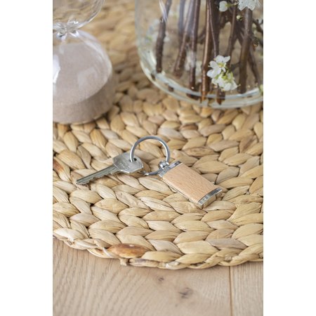 Porte-clés en bois et métal Jennie IMPRESSION - variante Brun/Kaki