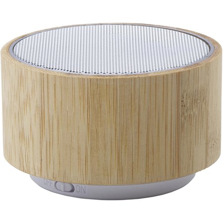 Enceinte sans fil en bambou Sharon IMPRESSION - détail marquage