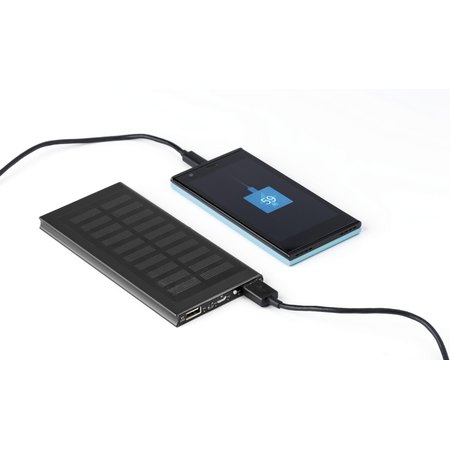 Power bank solaire en aluminium, 8 000mAh Adriana IMPRESSION - détail marquage