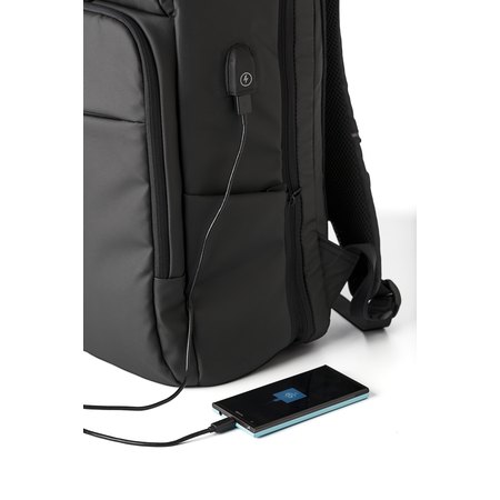 Sac à dos porte-ordinateur en PU Rishi IMPRESSION - vue packaging