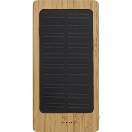 Power bank solaire en bambou, 8 000mAh Joan IMPRESSION - détail marquage