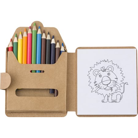 Set à dessin de 12 crayons Marlon IMPRESSION - variante Brun/Kaki