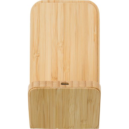 Chargeur à induction en bambou Claudie IMPRESSION - détail marquage