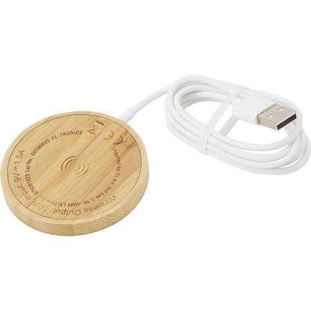 Chargeur à induction en bambou Riaz IMPRESSION - vue packaging