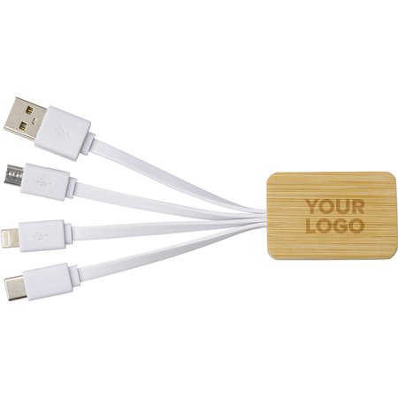 Câble de charge en bambou Brandan IMPRESSION - vue packaging
