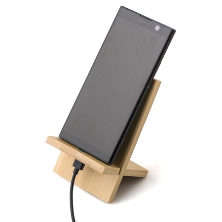 Support de téléphone en bambou Margarita IMPRESSION - détail marquage