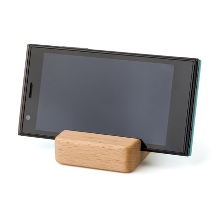 Support de téléphone en bois d'hévéa IMPRESSION - vue packaging